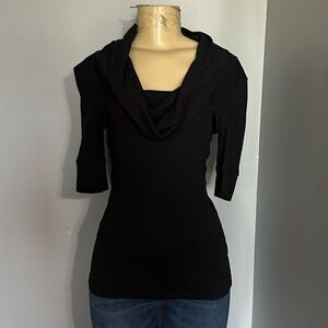 S - Express - black blouse mock turtleneck half sleeve